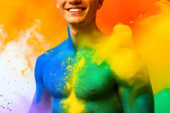 Handsome Men and the Colors of Pride,part of the LGBTQ Gay Pride Collection