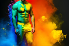 Handsome Men and the Colors of Pride,part of the LGBTQ Gay Pride Collection
