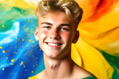 Handsome Men and the Colors of Pride,part of the LGBTQ Gay Pride Collection