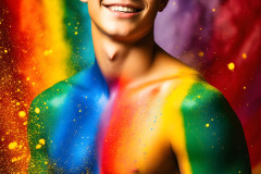 Handsome Men and the Colors of Pride,part of the LGBTQ Gay Pride Collection