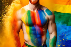 Handsome Men and the Colors of Pride,part of the LGBTQ Gay Pride Collection