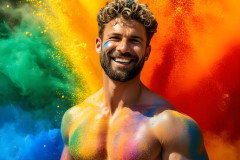 Handsome Men and the Colors of Pride,part of the LGBTQ Gay Pride Collection
