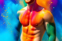 Handsome Men and the Colors of Pride,part of the LGBTQ Gay Pride Collection