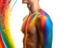 Handsome Men and the Colors of Pride,part of the LGBTQ Gay Pride Collection