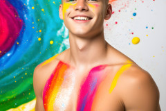 Handsome Men and the Colors of Pride,part of the LGBTQ Gay Pride Collection
