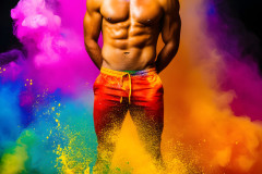 Handsome Men and the Colors of Pride,part of the LGBTQ Gay Pride Collection