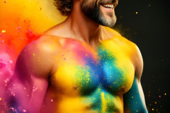 Handsome Men and the Colors of Pride,part of the LGBTQ Gay Pride Collection