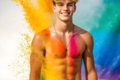 Handsome Men and the Colors of Pride,part of the LGBTQ Gay Pride Collection