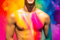 Handsome Men and the Colors of Pride,part of the LGBTQ Gay Pride Collection