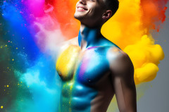 Handsome Men and the Colors of Pride,part of the LGBTQ Gay Pride Collection