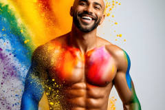 Handsome Men and the Colors of Pride,part of the LGBTQ Gay Pride Collection