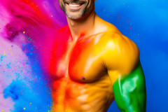 Handsome Men and the Colors of Pride,part of the LGBTQ Gay Pride Collection