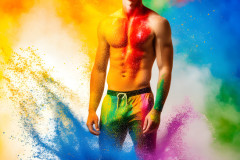 Handsome Men and the Colors of Pride,part of the LGBTQ Gay Pride Collection