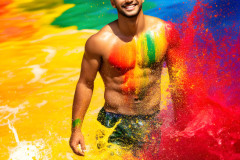 Handsome Men and the Colors of Pride,part of the LGBTQ Gay Pride Collection