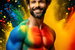 Handsome Men and the Colors of Pride,part of the LGBTQ Gay Pride Collection