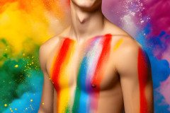 Handsome Men and the Colors of Pride,part of the LGBTQ Gay Pride Collection