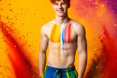 Handsome Men and the Colors of Pride,part of the LGBTQ Gay Pride Collection