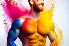 Handsome Men and the Colors of Pride,part of the LGBTQ Gay Pride Collection