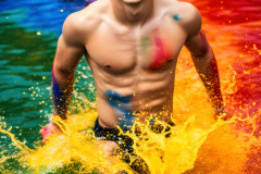 Handsome Men and the Colors of Pride,part of the LGBTQ Gay Pride Collection