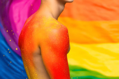 Handsome Men and the Colors of Pride,part of the LGBTQ Gay Pride Collection