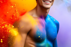 Handsome Men and the Colors of Pride,part of the LGBTQ Gay Pride Collection