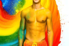Handsome Men and the Colors of Pride,part of the LGBTQ Gay Pride Collection