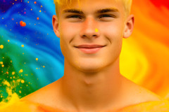 Handsome Men and the Colors of Pride,part of the LGBTQ Gay Pride Collection