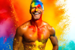 Handsome Men and the Colors of Pride,part of the LGBTQ Gay Pride Collection