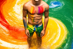 Handsome Men and the Colors of Pride,part of the LGBTQ Gay Pride Collection
