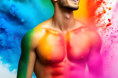 Handsome Men and the Colors of Pride,part of the LGBTQ Gay Pride Collection