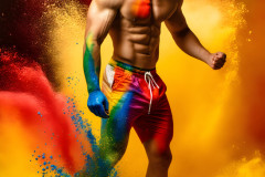 Handsome Men and the Colors of Pride,part of the LGBTQ Gay Pride Collection