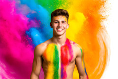 Handsome Men and the Colors of Pride,part of the LGBTQ Gay Pride Collection