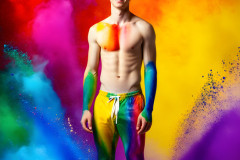 Handsome Men and the Colors of Pride,part of the LGBTQ Gay Pride Collection