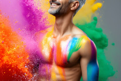 Handsome Men and the Colors of Pride,part of the LGBTQ Gay Pride Collection