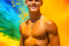 Handsome Men and the Colors of Pride,part of the LGBTQ Gay Pride Collection