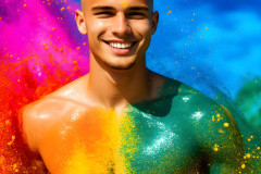 Handsome Men and the Colors of Pride,part of the LGBTQ Gay Pride Collection