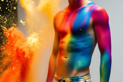 Handsome Men and the Colors of Pride,part of the LGBTQ Gay Pride Collection