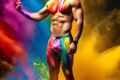 Handsome Men and the Colors of Pride,part of the LGBTQ Gay Pride Collection