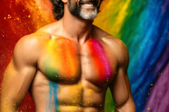 Handsome Men and the Colors of Pride,part of the LGBTQ Gay Pride Collection