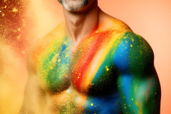 Handsome Men and the Colors of Pride,part of the LGBTQ Gay Pride Collection