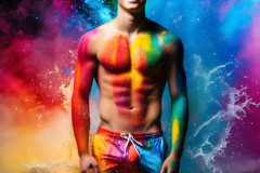 Handsome Men and the Colors of Pride,part of the LGBTQ Gay Pride Collection