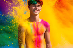 Handsome Men and the Colors of Pride,part of the LGBTQ Gay Pride Collection