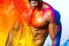 Handsome Men and the Colors of Pride,part of the LGBTQ Gay Pride Collection