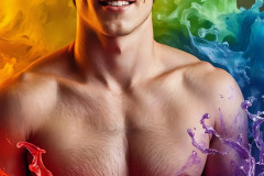 Handsome Men and the Colors of Pride,part of the LGBTQ Gay Pride Collection