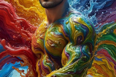 Handsome Men and the Colors of Pride,part of the LGBTQ Gay Pride Collection