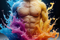 Handsome Men and the Colors of Pride,part of the LGBTQ Gay Pride Collection