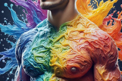 Handsome Men and the Colors of Pride,part of the LGBTQ Gay Pride Collection