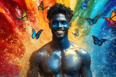 Handsome Men and the Colors of Pride,part of the LGBTQ Gay Pride Collection