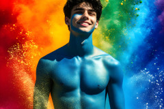 Handsome Men and the Colors of Pride,part of the LGBTQ Gay Pride Collection