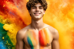 Handsome Men and the Colors of Pride,part of the LGBTQ Gay Pride Collection